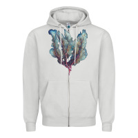Dove Grey Venus Fan Sea Coral Zipper Hoodie - LillyAllenDesigns