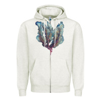 Oatmeal Heather Venus Fan Sea Coral Zipper Hoodie - LillyAllenDesigns