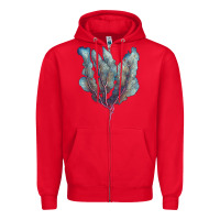 Red Venus Fan Sea Coral Zipper Hoodie - LillyAllenDesigns