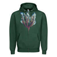 Sports Green Venus Fan Sea Coral Zipper Hoodie - LillyAllenDesigns