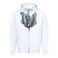 White Venus Fan Sea Coral Zipper Hoodie - LillyAllenDesigns