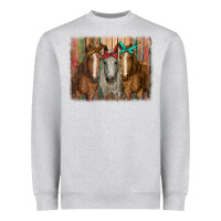 Heather Grey horses with bandanas Heavyweight Sweatshirt - RanaPortraitStore