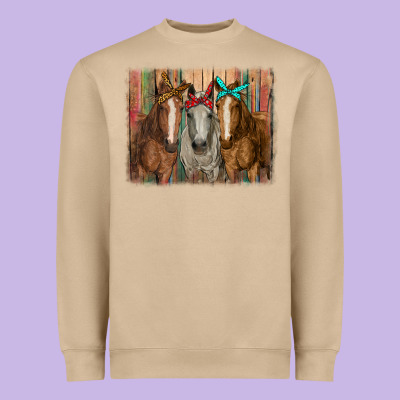 Horses With Bandanas Heavyweight Sweatshirt Designed By Ranaportraitstore