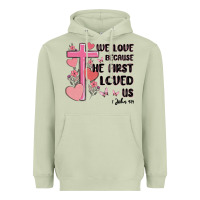 Matcha we love because he first loved us Heavyweight Hoodie - MaliasSmallBusiness