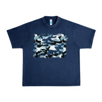 Navy blue camouflage background Urban Heavy Tee - BarkalooDesign