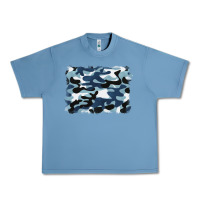Pebble Blue blue camouflage background Urban Heavy Tee - BarkalooDesign
