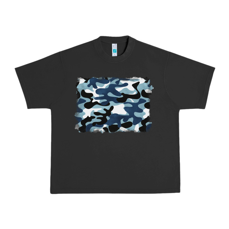Blue Camouflage Background Urban Heavy Tee by BarkalooDesign | Teevron