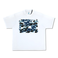 White blue camouflage background Urban Heavy Tee - BarkalooDesign