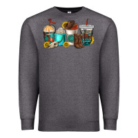 Charcoal Heather western coffee cups Premium Sweatshirt - NancyCooperArtShop