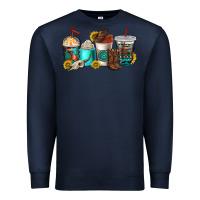 Navy western coffee cups Premium Sweatshirt - NancyCooperArtShop