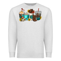 Oatmeal Heather western coffee cups Premium Sweatshirt - NancyCooperArtShop