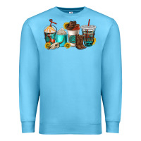 Ocean Blue western coffee cups Premium Sweatshirt - NancyCooperArtShop