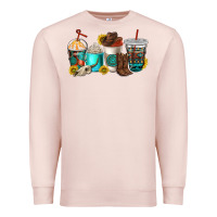 Pale Pink western coffee cups Premium Sweatshirt - NancyCooperArtShop