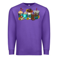 Purple western coffee cups Premium Sweatshirt - NancyCooperArtShop