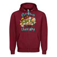 Burgundy camping is my therapy Zipper Hoodie - BarkalooDesign