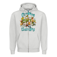Dove Grey camping is my therapy Zipper Hoodie - BarkalooDesign