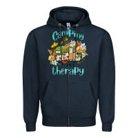 Navy camping is my therapy Zipper Hoodie - BarkalooDesign