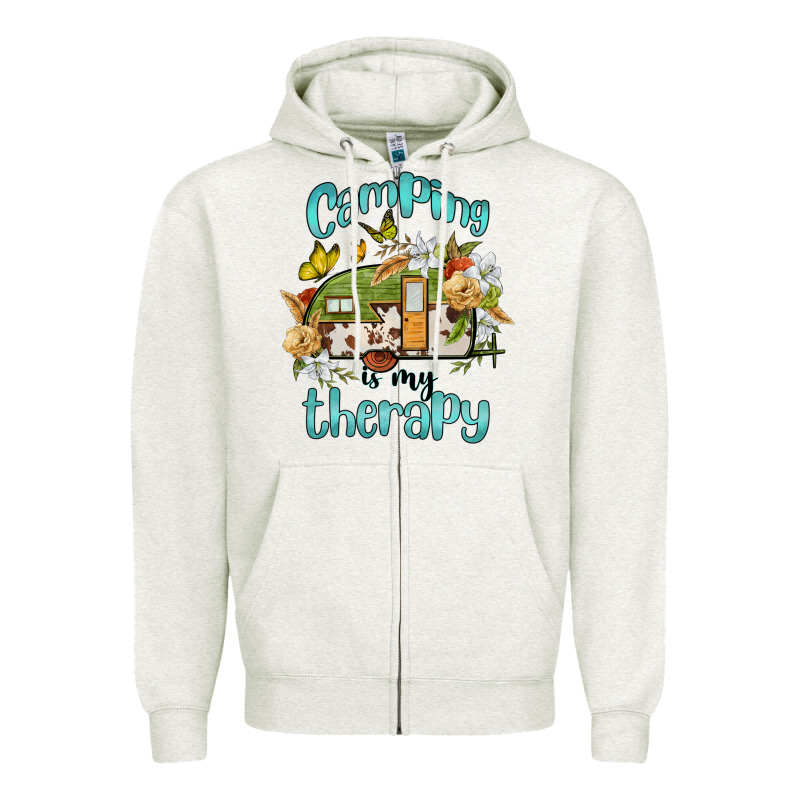 Camping Is My Therapy Zipper Hoodie by BarkalooDesign | Teevron