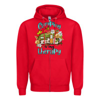 Red camping is my therapy Zipper Hoodie - BarkalooDesign