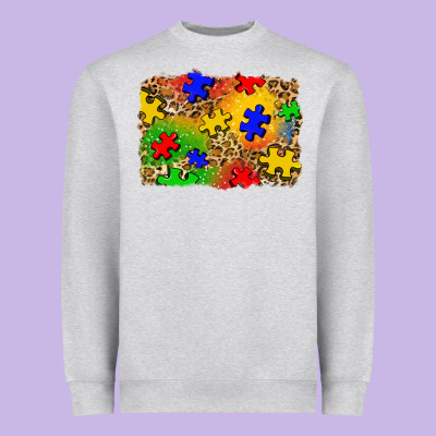 Autism Background Heavyweight Sweatshirt Designed By Zillion Design Studio