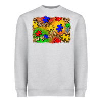 Heather Grey autism background Heavyweight Sweatshirt - Zillion Design Studio