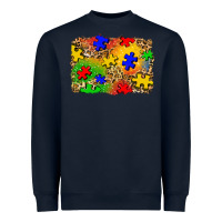 Navy autism background Heavyweight Sweatshirt - Zillion Design Studio