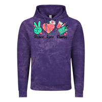 Cloud Purple peace love nurse Vintage Hoodie - texasbilliewilder