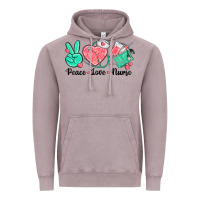 Vintage Zinc peace love nurse Vintage Hoodie - texasbilliewilder