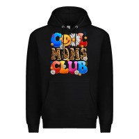 Black cool moms club Premium Hoodie - LillyAllenDesigns