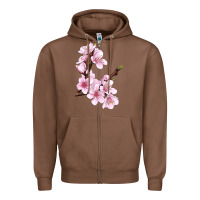 Chestnut Peach Blossom Zipper Hoodie - LillyAllenDesigns