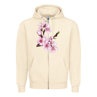Sandshell Peach Blossom Zipper Hoodie - LillyAllenDesigns