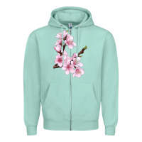 Seafoam Peach Blossom Zipper Hoodie - LillyAllenDesigns