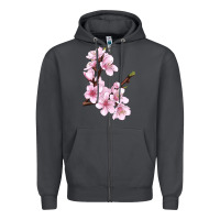 Smoke Peach Blossom Zipper Hoodie - LillyAllenDesigns