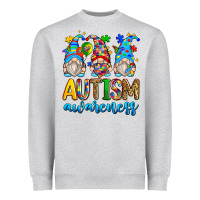 Heather Grey autism awareness gnomes Heavyweight Sweatshirt - Zillion Design Studio