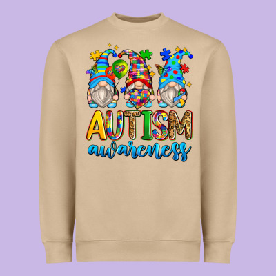 Autism Awareness Gnomes Heavyweight Sweatshirt Designed By Zillion Design Studio