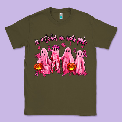 In October We Wear Pink Ghosts Classic Tee Designed By Adodesignshop