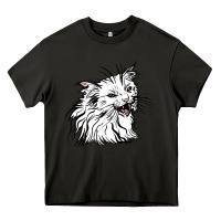 Asphalt Drawing Cat Heavy Core Tee - RacoonDesign