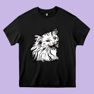 Drawing Cat Heavy Core Tee Designed By Racoondesign