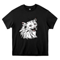 Black Drawing Cat Heavy Core Tee - RacoonDesign
