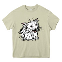 Mossy Drawing Cat Heavy Core Tee - RacoonDesign