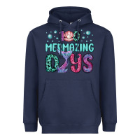 Navy 100 mermazing days Heavyweight Hoodie - MaliasSmallBusiness