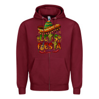 Burgundy let's fiesta mexican hat Zipper Hoodie - BarkalooDesign