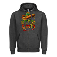 Charcoal Heather let's fiesta mexican hat Zipper Hoodie - BarkalooDesign