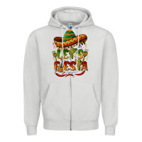 Dove Grey let's fiesta mexican hat Zipper Hoodie - BarkalooDesign