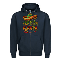 Navy let's fiesta mexican hat Zipper Hoodie - BarkalooDesign