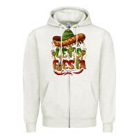 Oatmeal Heather let's fiesta mexican hat Zipper Hoodie - BarkalooDesign