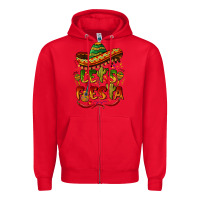 Red let's fiesta mexican hat Zipper Hoodie - BarkalooDesign