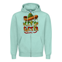 Seafoam let's fiesta mexican hat Zipper Hoodie - BarkalooDesign