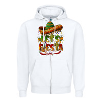 White let's fiesta mexican hat Zipper Hoodie - BarkalooDesign