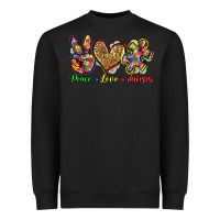 Black peace love autism Heavyweight Sweatshirt - Zillion Design Studio